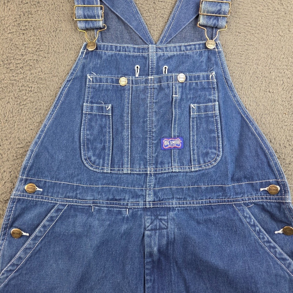 Vintage Denim Bibs Overalls 36x32 Blue Jean Workwear Utility Big Smith Farmer